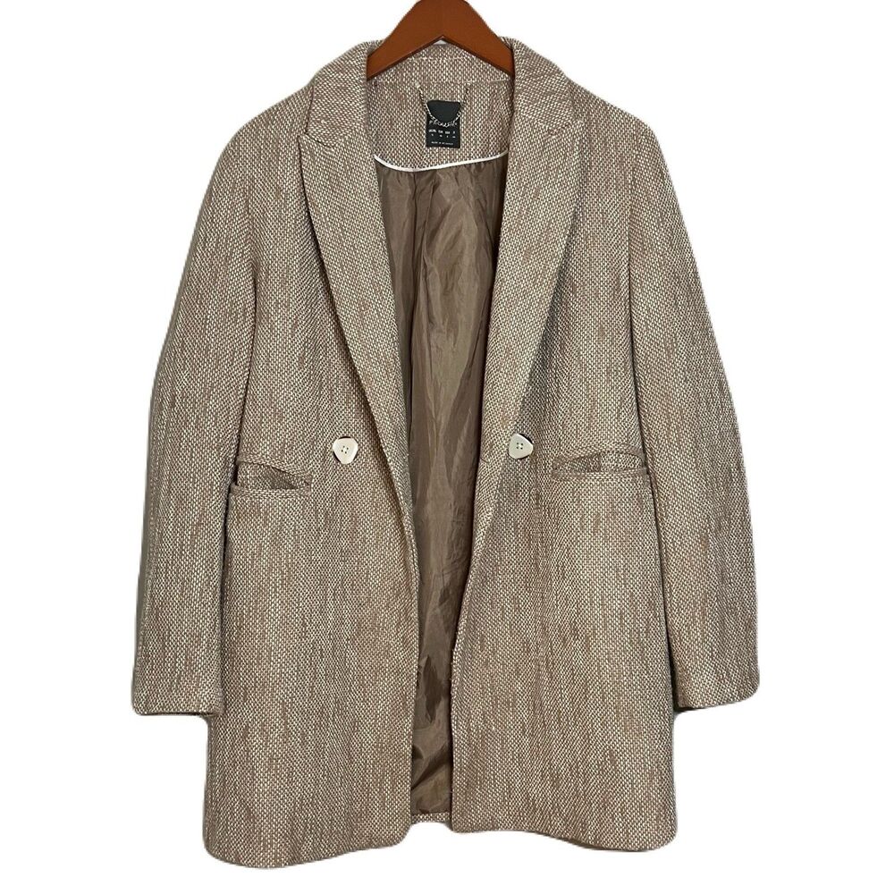 Primark Women's Coat US Size 8 Beige‎ Classic Capsule Timeless Minimalist